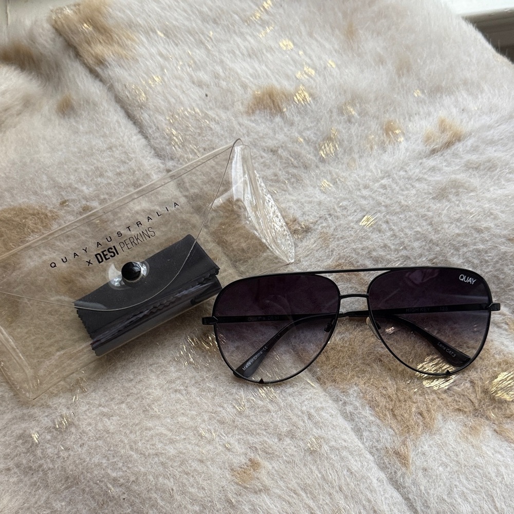 QUAY x Desi Perkins High Key Aviator Sunglasses